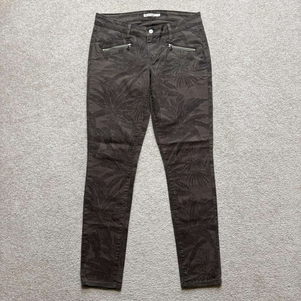 Levis 711 Skinny Jeans Womens 30 30x29.5 Brown Palm Tropical Print Stretch Denim